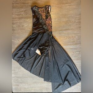 Elegant Black Sequin leotard for dance competition, solo, duet 2 available